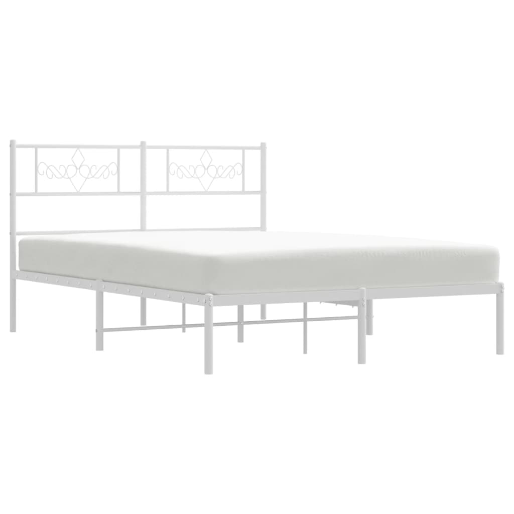 Estrutura de cama com cabeceira 120x190 cm metal branco