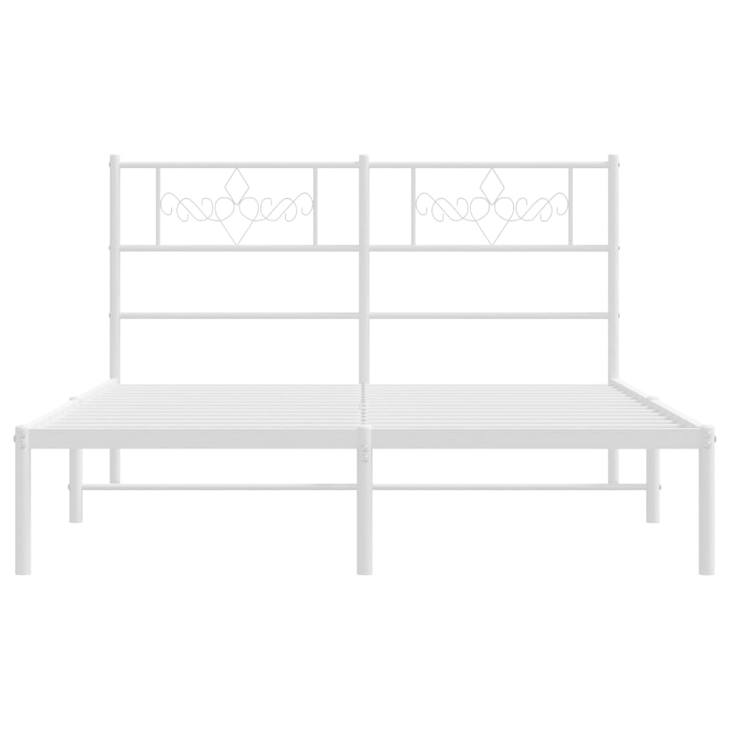 Estrutura de cama com cabeceira 120x190 cm metal branco