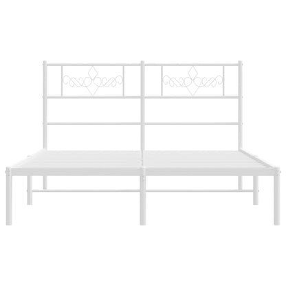 Estrutura de cama com cabeceira 120x190 cm metal branco