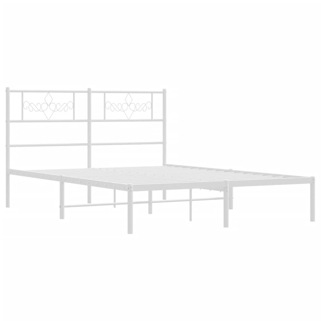 Estrutura de cama com cabeceira 120x190 cm metal branco