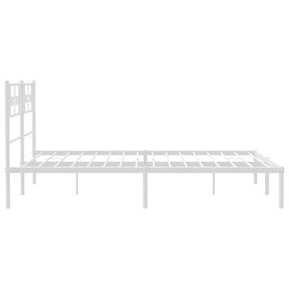 Estrutura de cama com cabeceira 120x190 cm metal branco