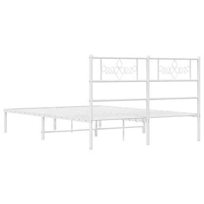 Estrutura de cama com cabeceira 120x190 cm metal branco