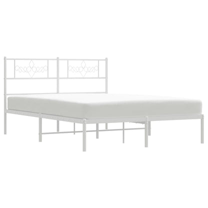 Estrutura de cama com cabeceira 120x200 cm metal branco