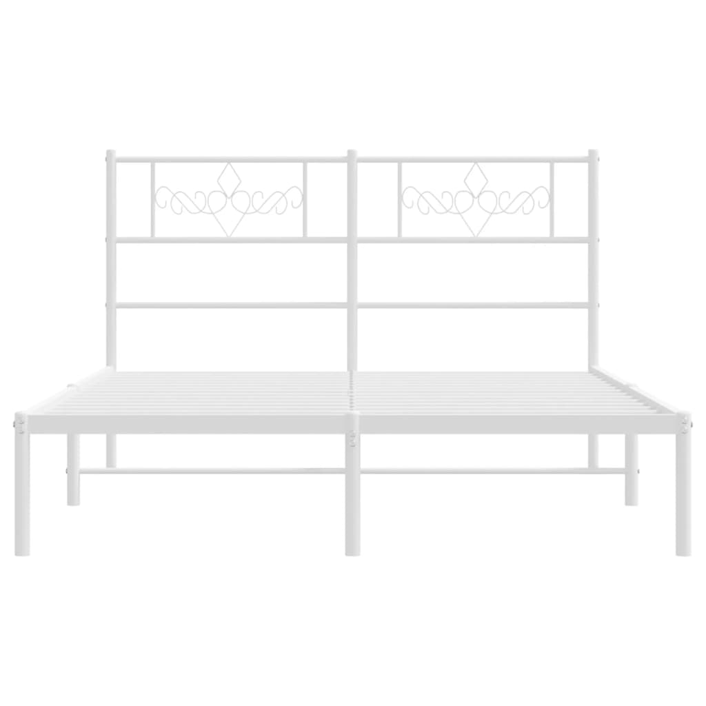 Estrutura de cama com cabeceira 120x200 cm metal branco