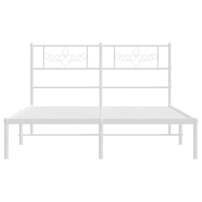 Estrutura de cama com cabeceira 120x200 cm metal branco