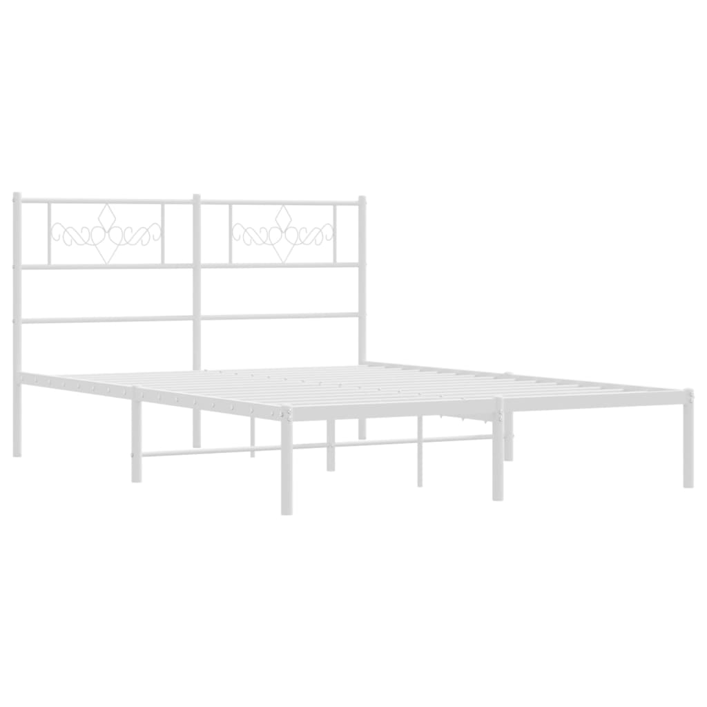 Estrutura de cama com cabeceira 120x200 cm metal branco