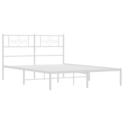 Estrutura de cama com cabeceira 120x200 cm metal branco