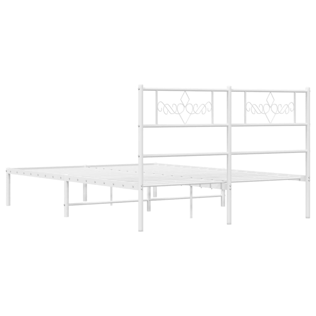 Estrutura de cama com cabeceira 120x200 cm metal branco