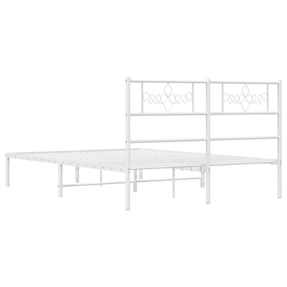 Estrutura de cama com cabeceira 120x200 cm metal branco