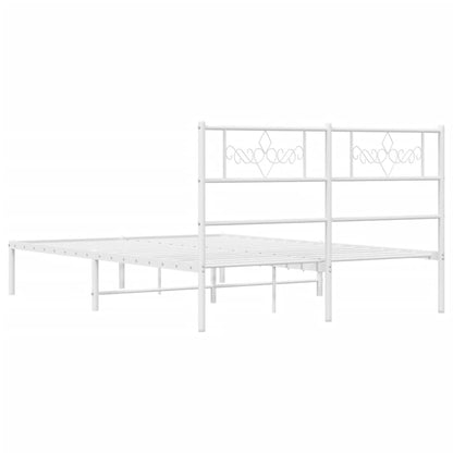 Estrutura de cama com cabeceira 140x190 cm metal branco