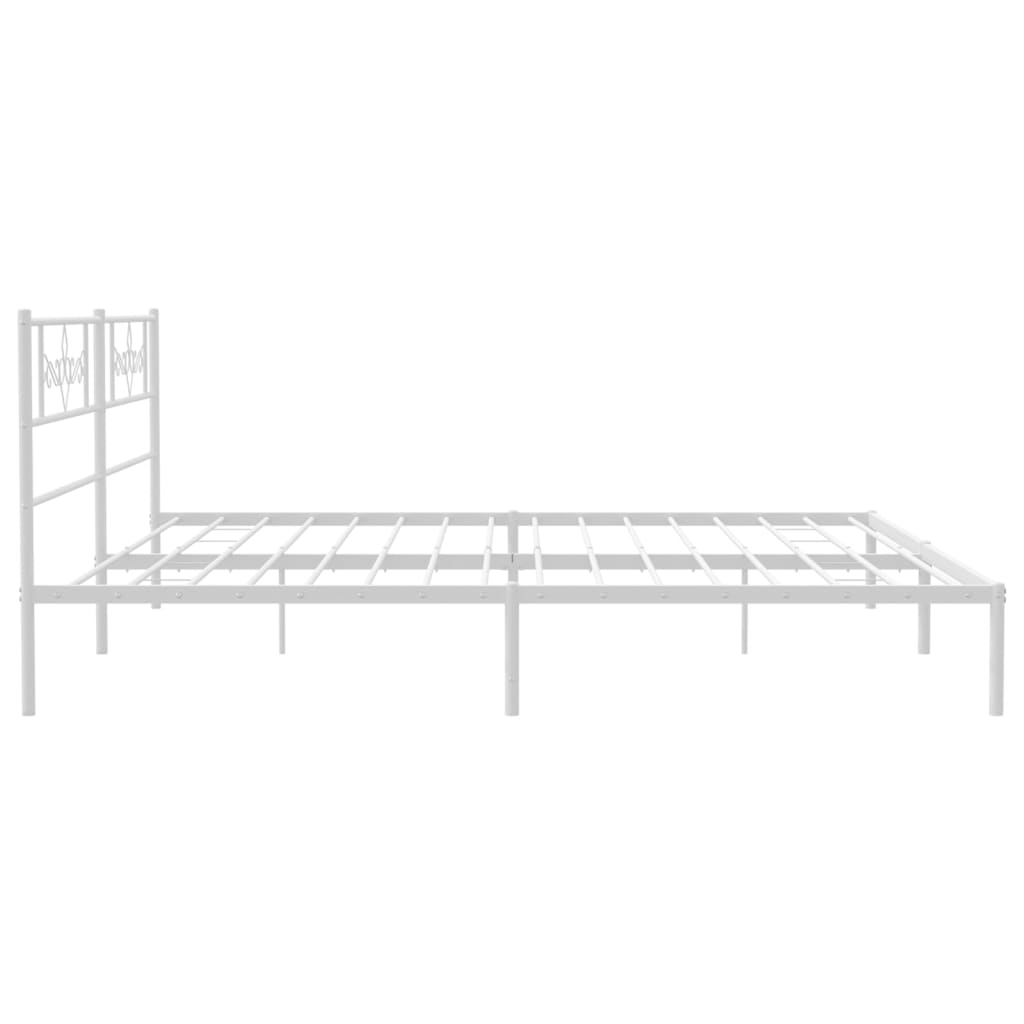 Estrutura de cama com cabeceira 193x203 cm metal branco