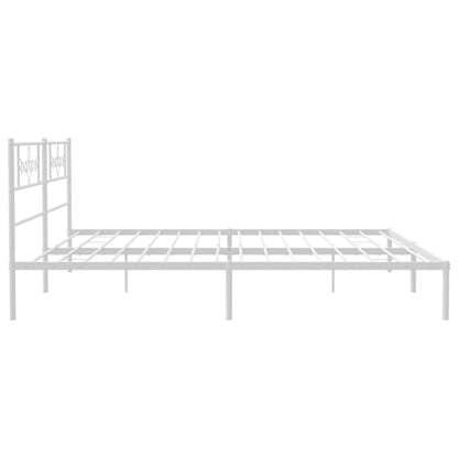 Estrutura de cama com cabeceira 193x203 cm metal branco