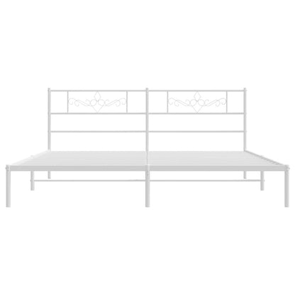 Estrutura de cama com cabeceira 200x200 cm metal branco