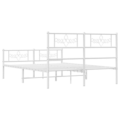 Estrutura de cama com cabeceira e pés 120x190 cm metal branco