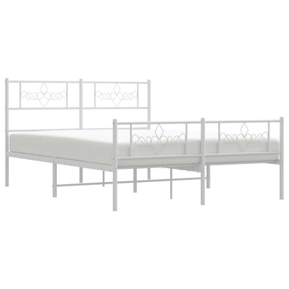 Estrutura de cama com cabeceira e pés 120x200 cm metal branco