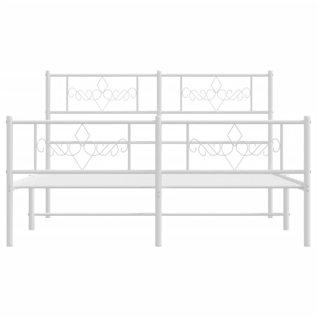 Estrutura de cama com cabeceira e pés 120x200 cm metal branco