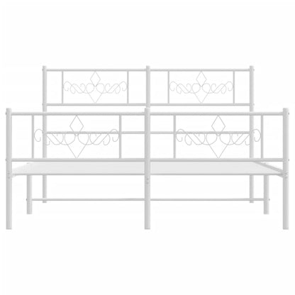 Estrutura de cama com cabeceira e pés 120x200 cm metal branco