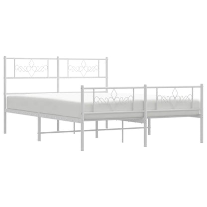 Estrutura de cama com cabeceira e pés 150x200 cm metal branco