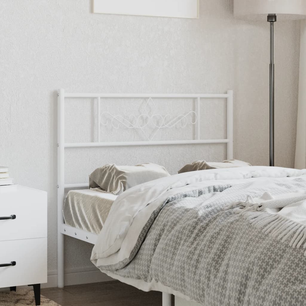 Cabeceira de cama 80 cm metal branco