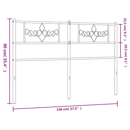 Cabeceira de cama 140 cm metal branco