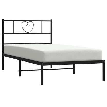 Estrutura de cama com cabeceira 90x190 cm metal preto