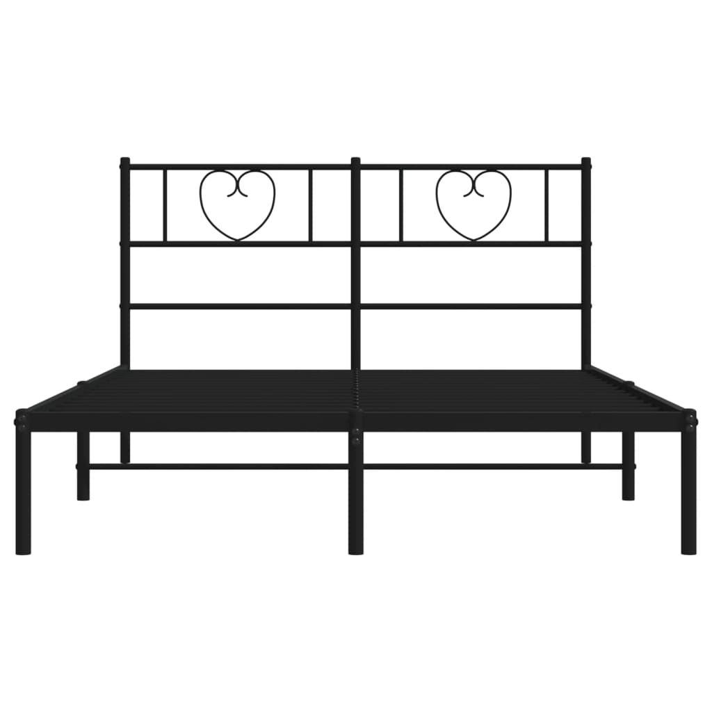 Estrutura de cama com cabeceira 120x190 cm metal preto