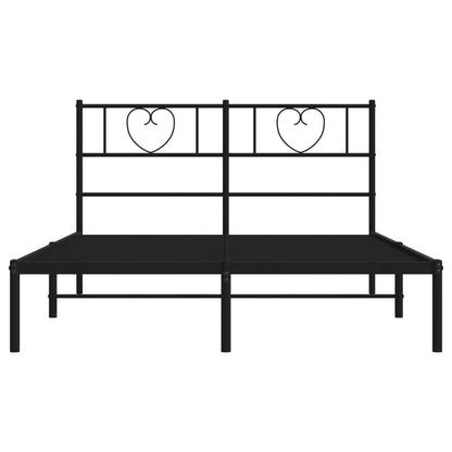 Estrutura de cama com cabeceira 120x190 cm metal preto