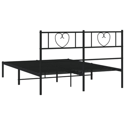 Estrutura de cama com cabeceira 120x190 cm metal preto