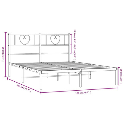 Estrutura de cama com cabeceira 120x190 cm metal preto