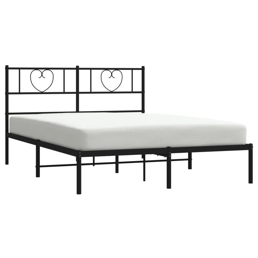 Estrutura de cama com cabeceira 120x200 cm metal preto