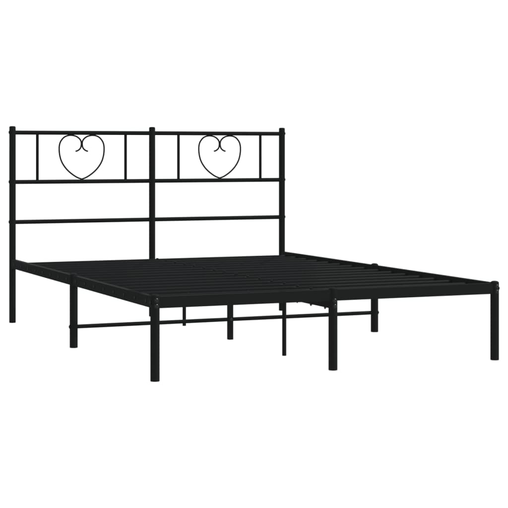 Estrutura de cama com cabeceira 120x200 cm metal preto