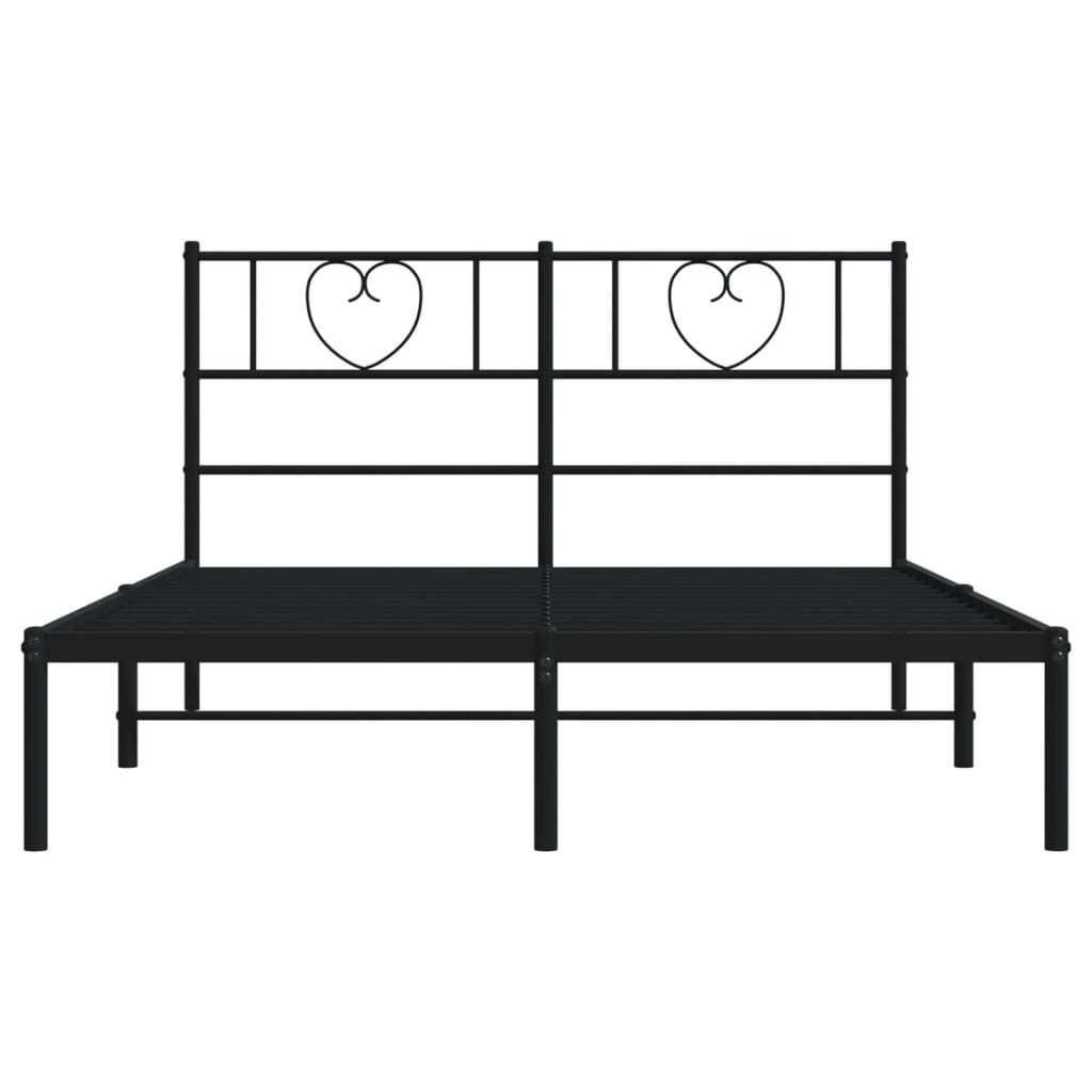 Estrutura de cama com cabeceira 120x200 cm metal preto