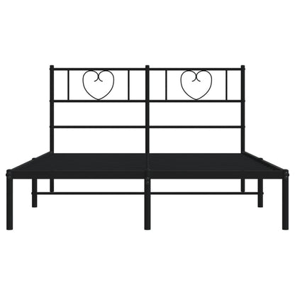 Estrutura de cama com cabeceira 120x200 cm metal preto