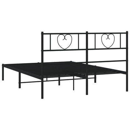 Estrutura de cama com cabeceira 120x200 cm metal preto