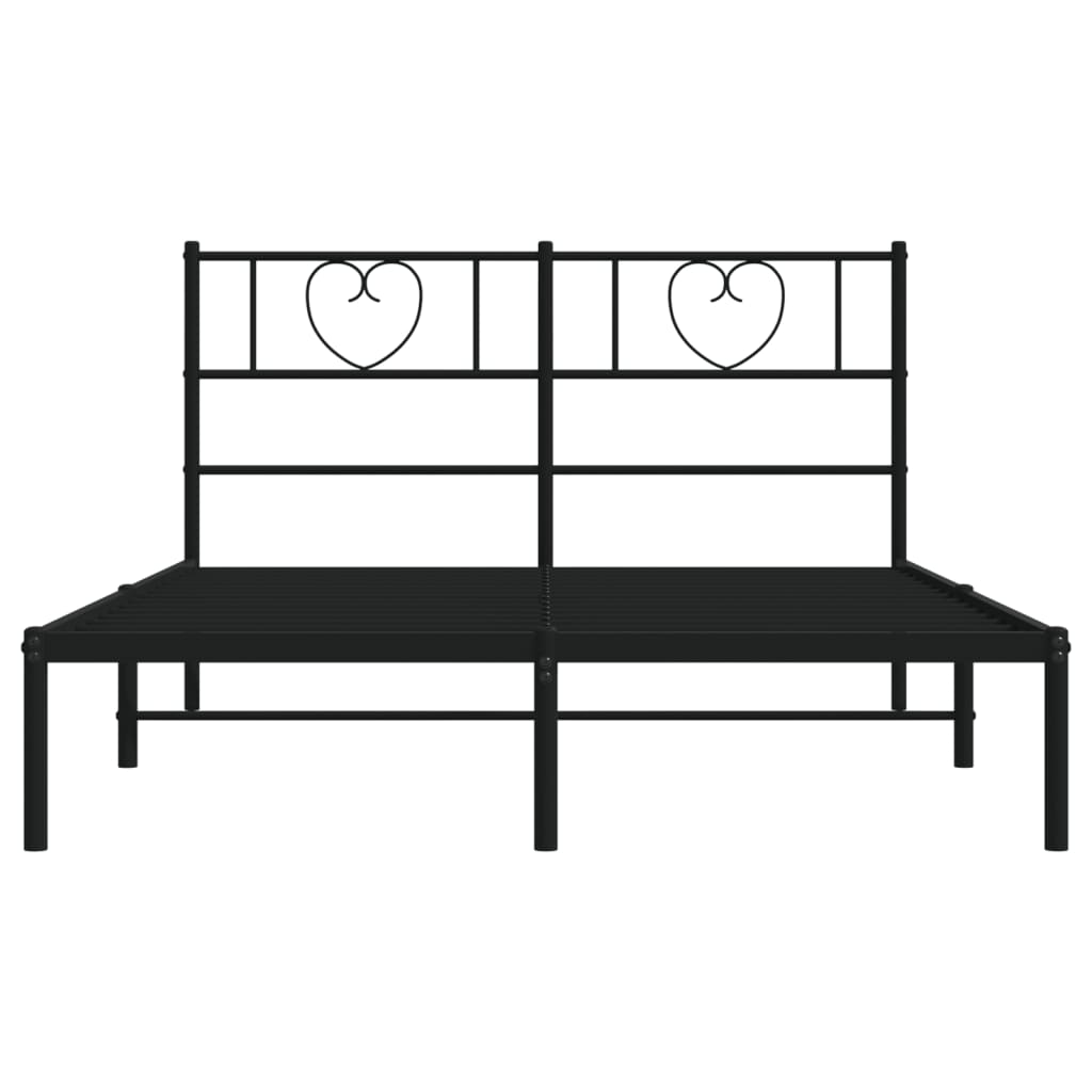 Estrutura de cama com cabeceira 140x190 cm metal preto