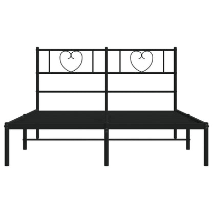 Estrutura de cama com cabeceira 140x190 cm metal preto