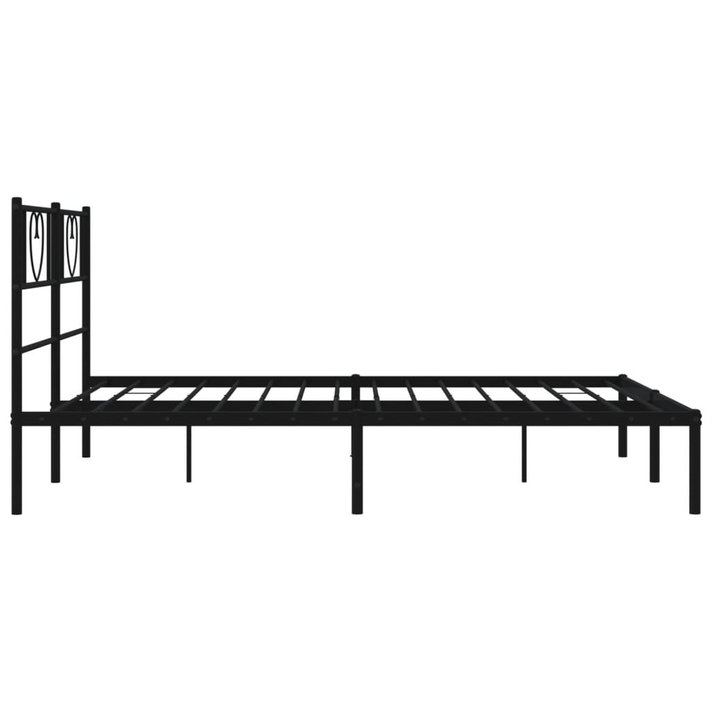 Estrutura de cama com cabeceira 140x200 cm metal preto