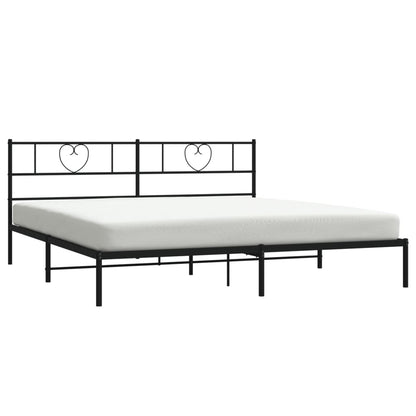 Estrutura de cama com cabeceira 183x213 cm metal preto