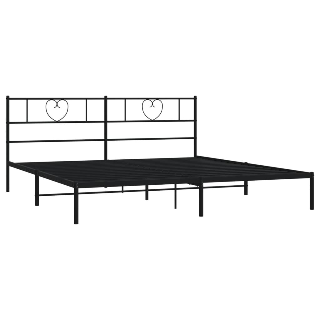 Estrutura de cama com cabeceira 183x213 cm metal preto