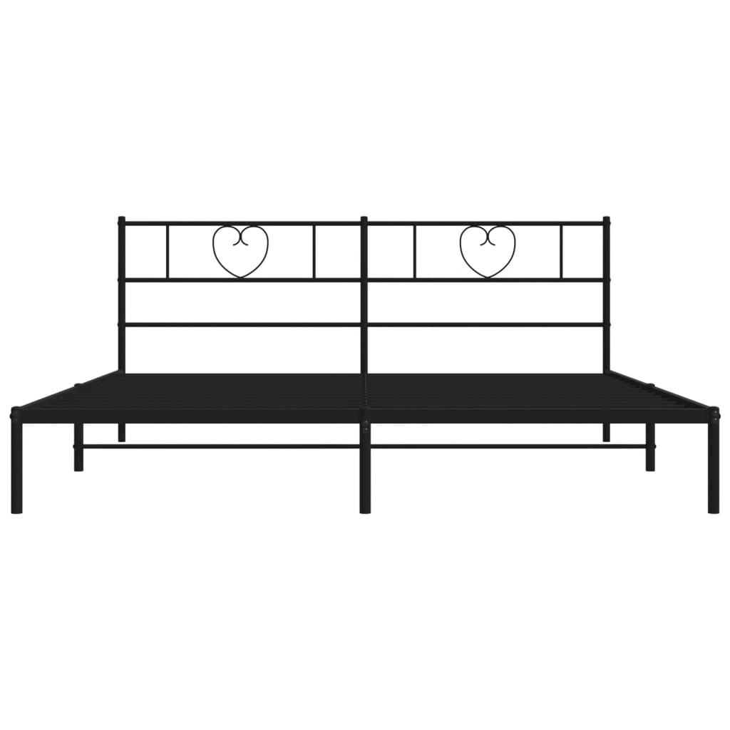 Estrutura de cama com cabeceira 183x213 cm metal preto