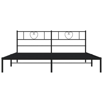 Estrutura de cama com cabeceira 183x213 cm metal preto