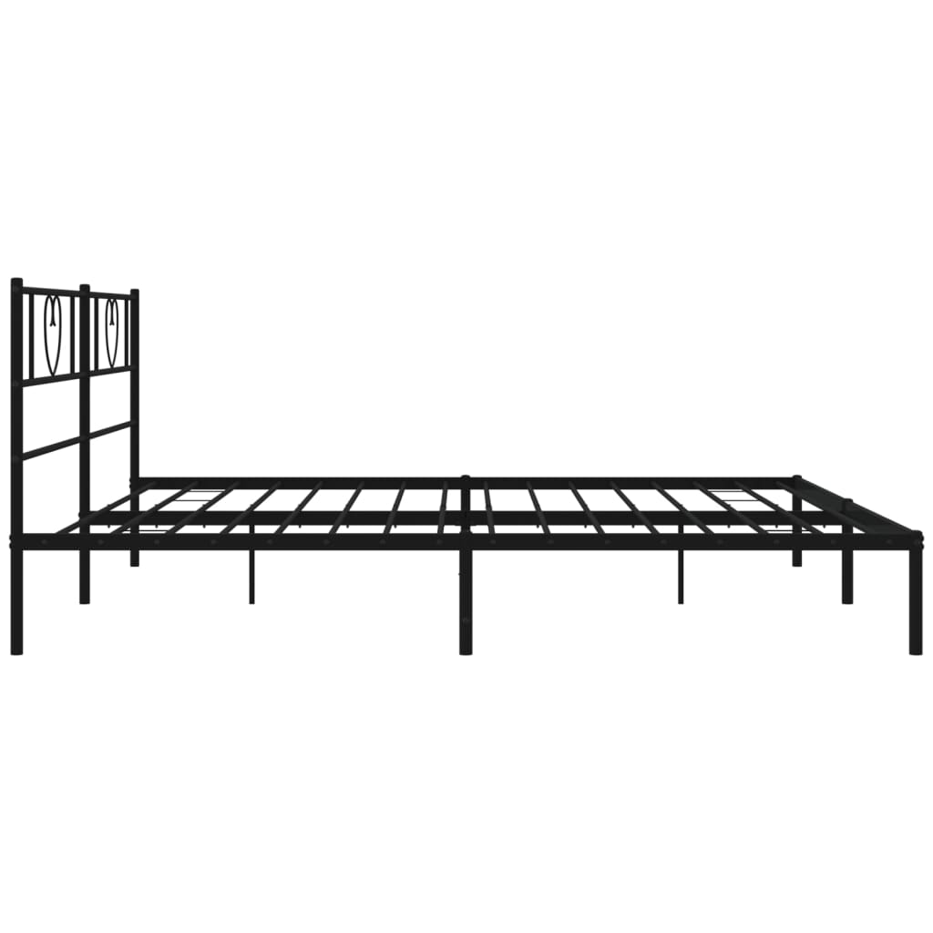 Estrutura de cama com cabeceira 183x213 cm metal preto