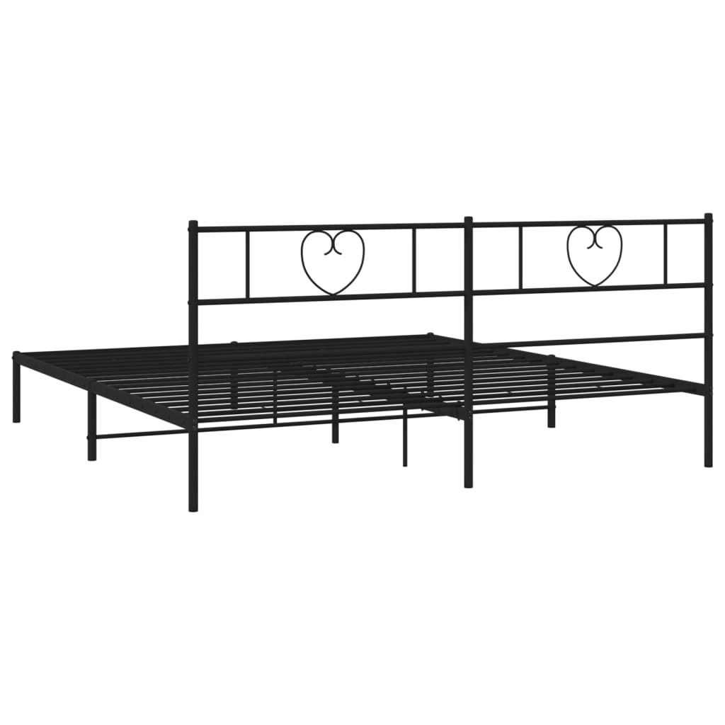 Estrutura de cama com cabeceira 183x213 cm metal preto