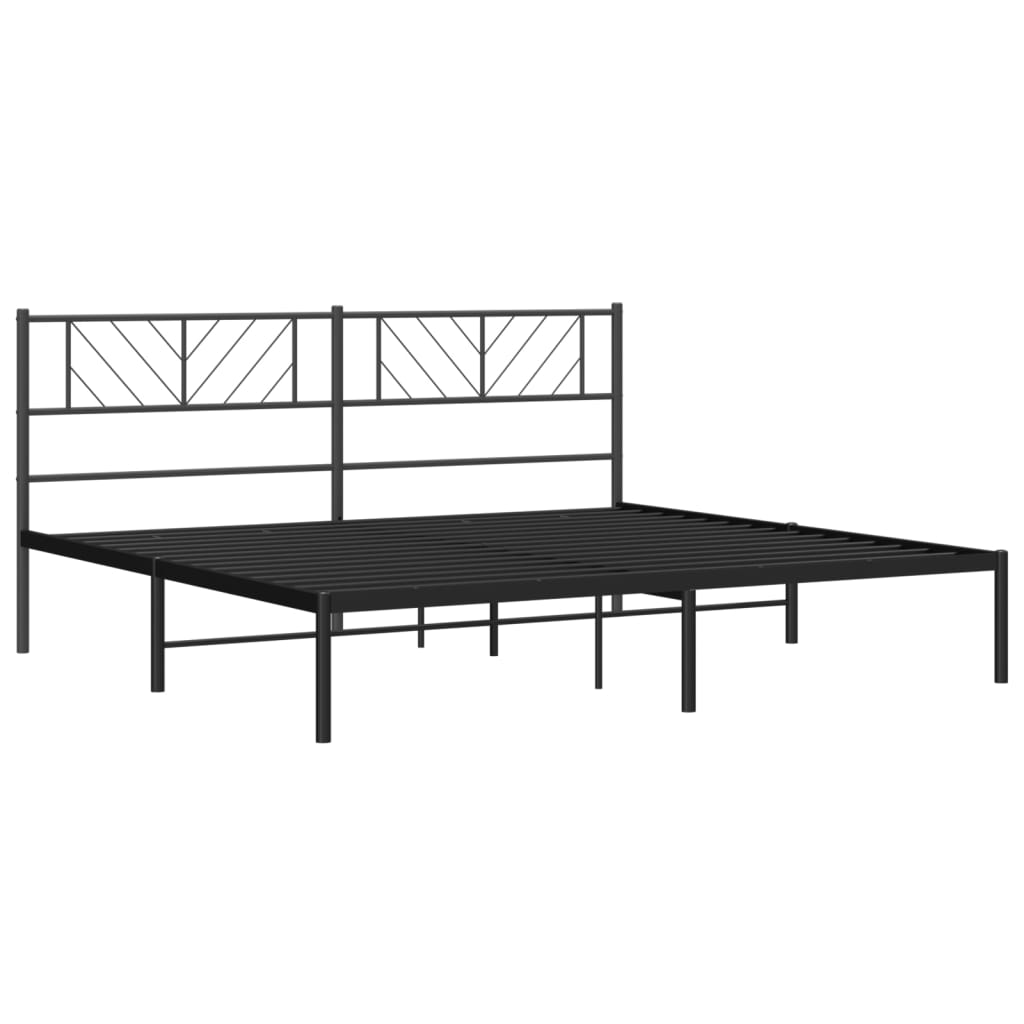 Estrutura de cama com cabeceira 183x213 cm metal preto