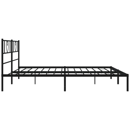 Estrutura de cama com cabeceira 193x203 cm metal preto