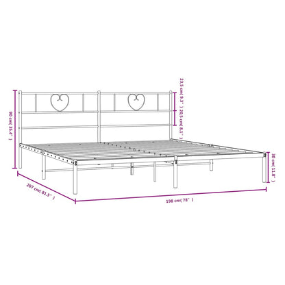 Estrutura de cama com cabeceira 193x203 cm metal preto