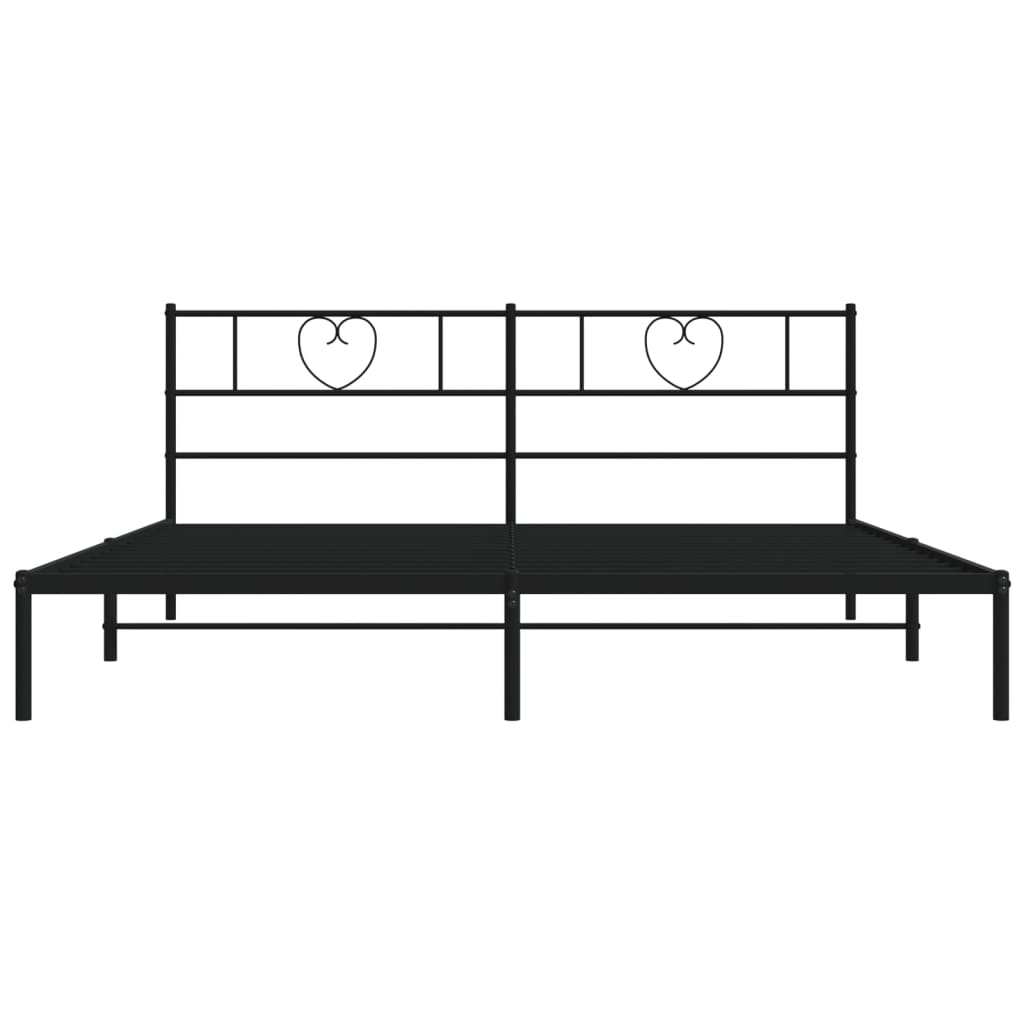 Estrutura de cama com cabeceira 200x200 cm metal preto