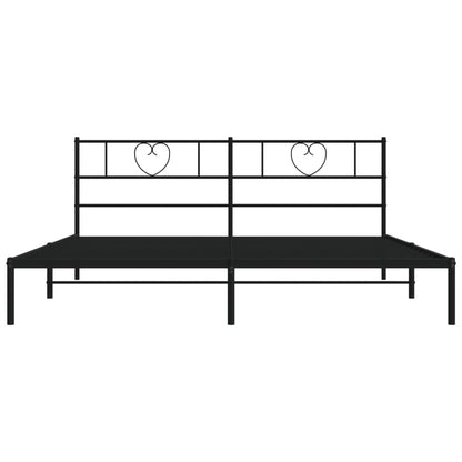 Estrutura de cama com cabeceira 200x200 cm metal preto