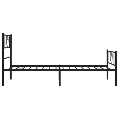 Estrutura de cama com cabeceira e pés 100x190 cm metal preto