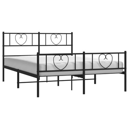 Estrutura de cama com cabeceira e pés 120x200 cm metal preto